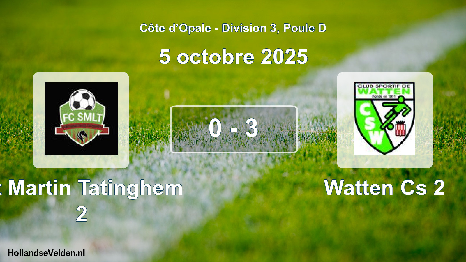 Match joué: St Martin Tatinghem 2 - Watten Cs 2 0 - 3 (5 octobre 2025)