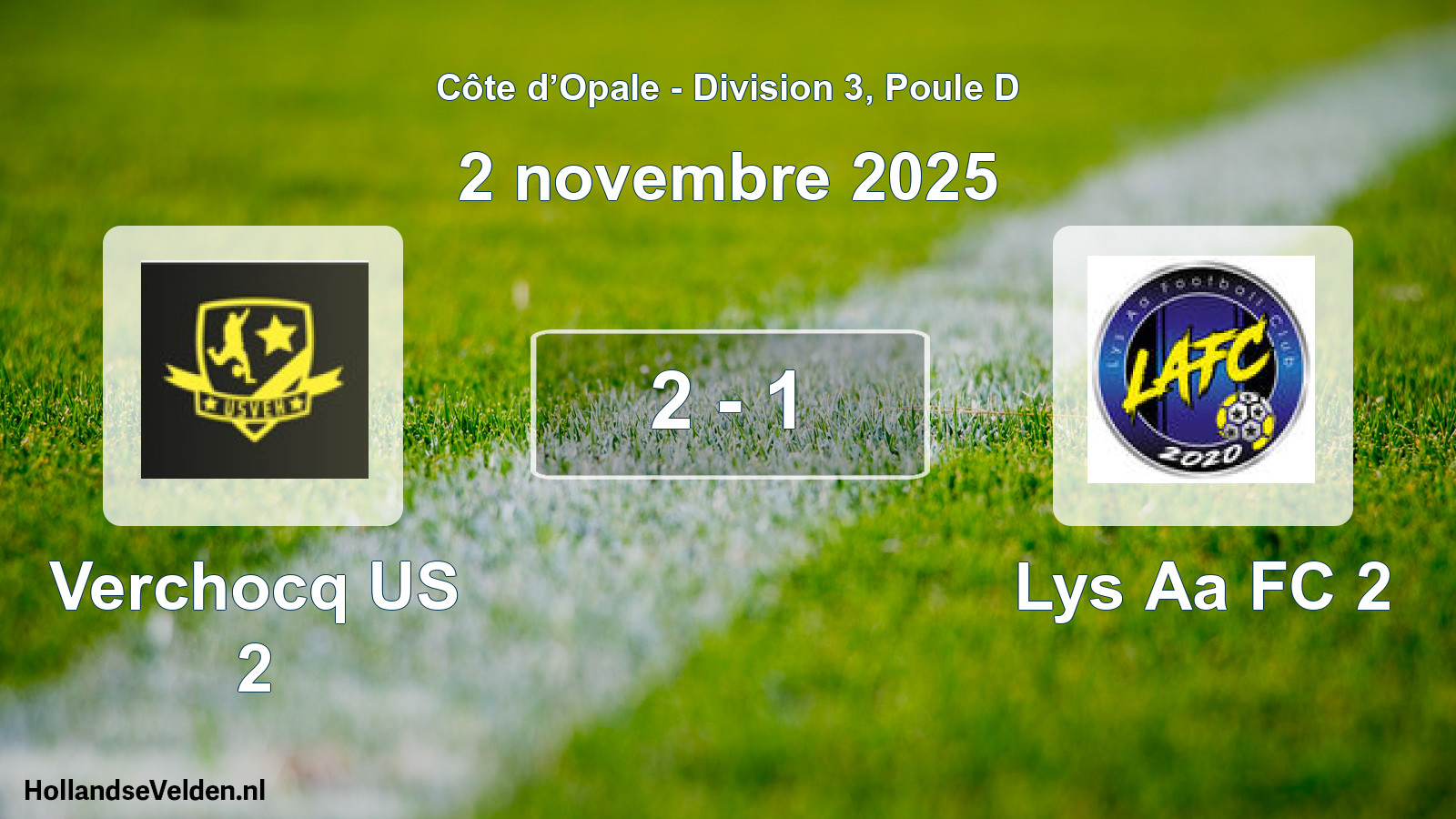 Match joué: Verchocq US 2 - Lys Aa FC 2 2 - 1 (2 novembre 2025)