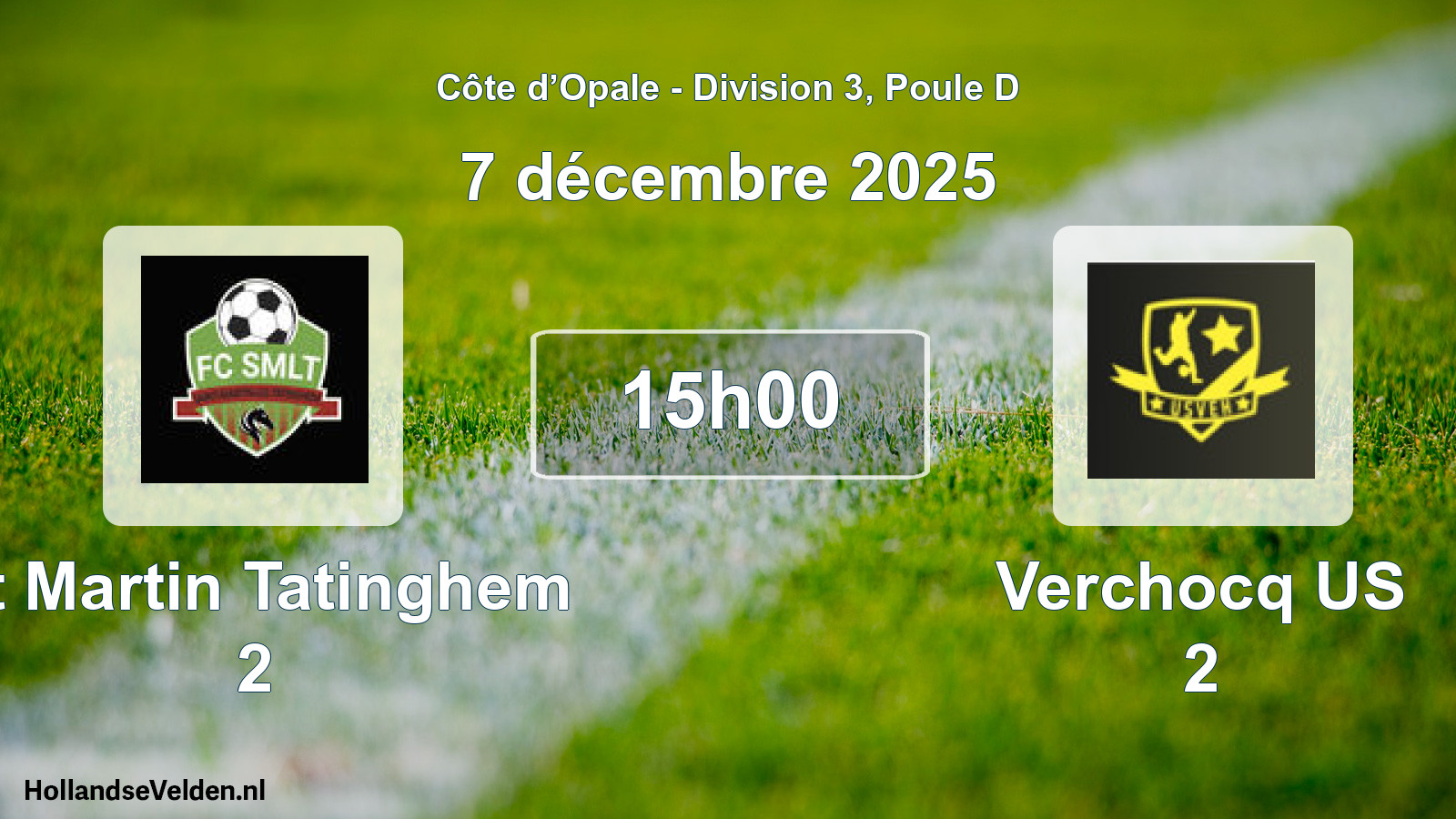 Match programmé: St Martin Tatinghem 2 - Verchocq US 2 (7 décembre 2025)