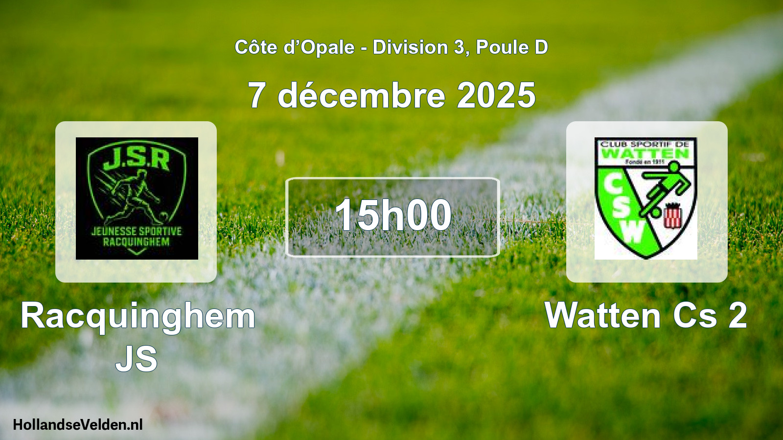 Match programmé: Racquinghem JS - Watten Cs 2 (7 décembre 2025)