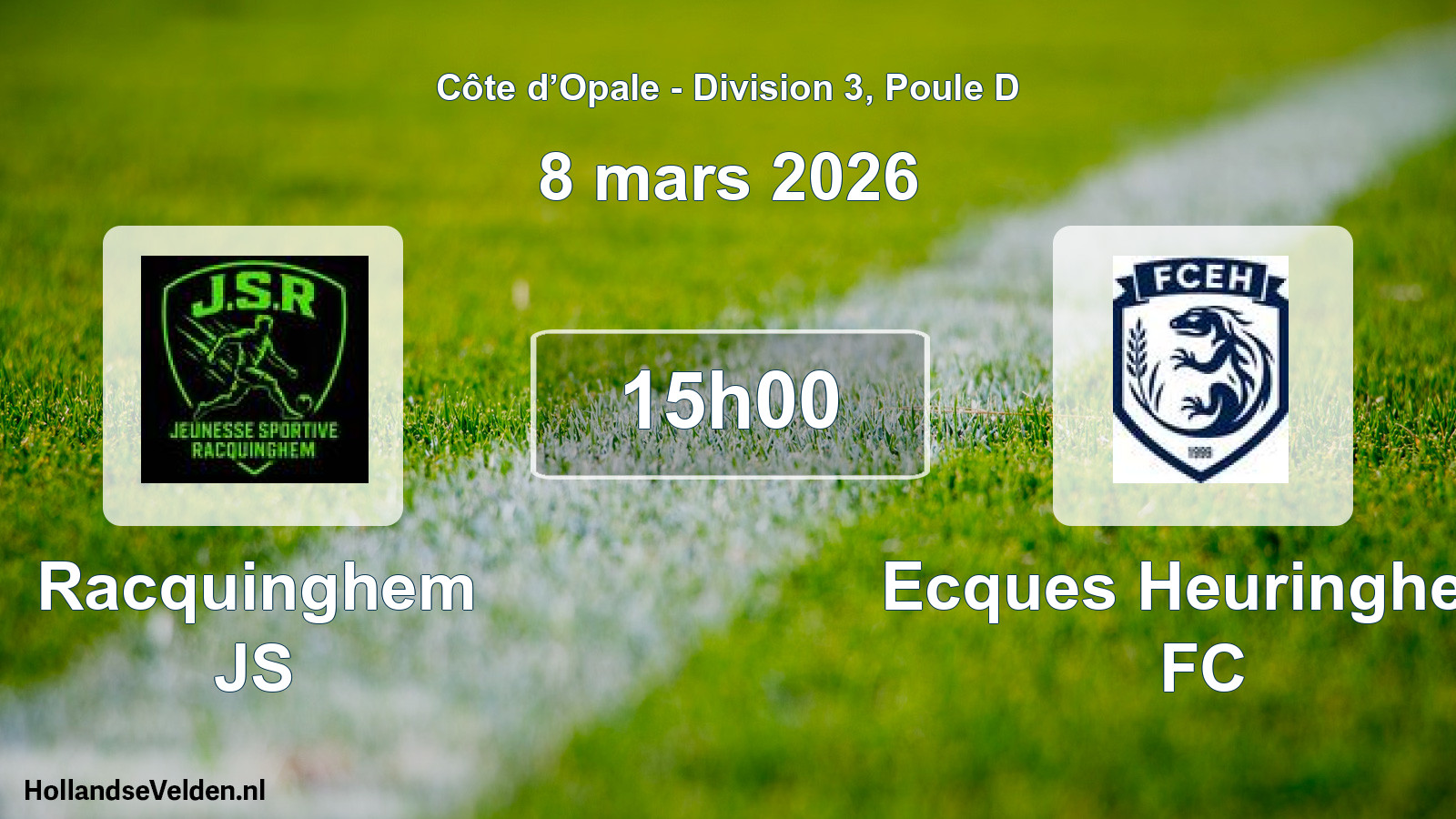 Scheduled Match: Racquinghem JS - Ecques Heuringhem FC (8 March 2026)
