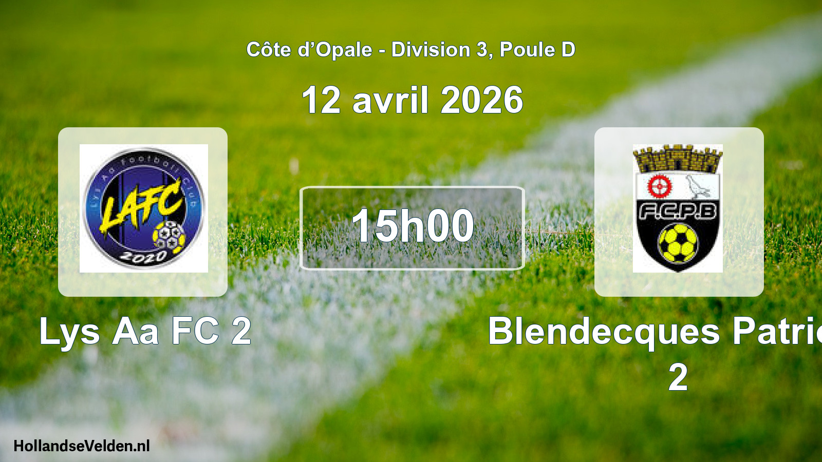 Scheduled Match: Lys Aa FC 2 - Blendecques Patriote 2 (12 April 2026)