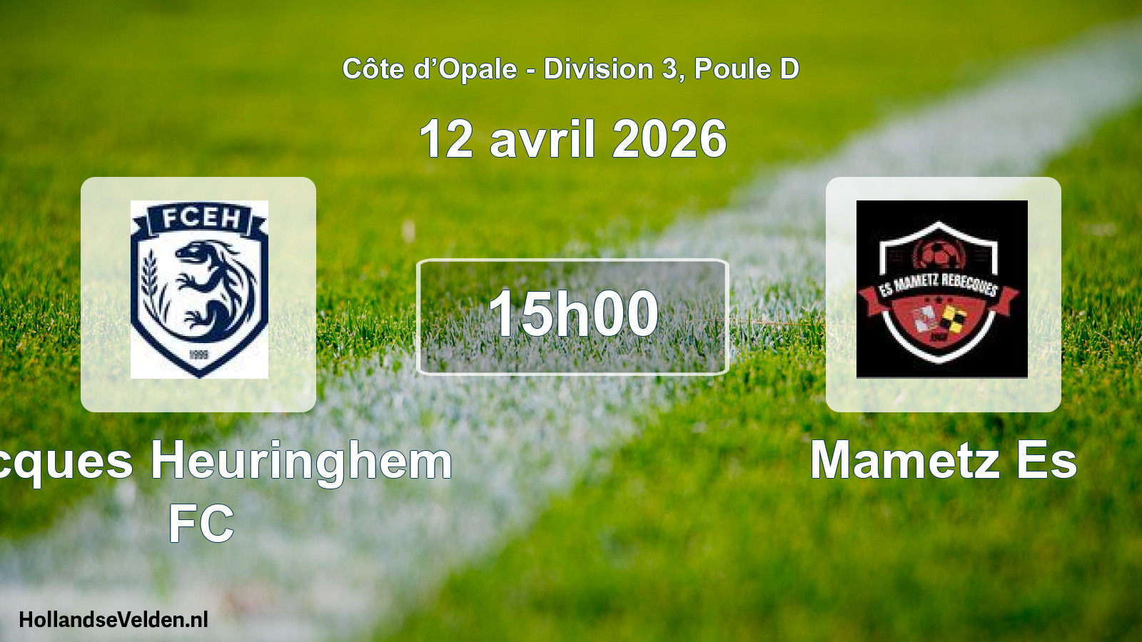 Match programmé: Ecques Heuringhem FC - Mametz Es (12 avril 2026)