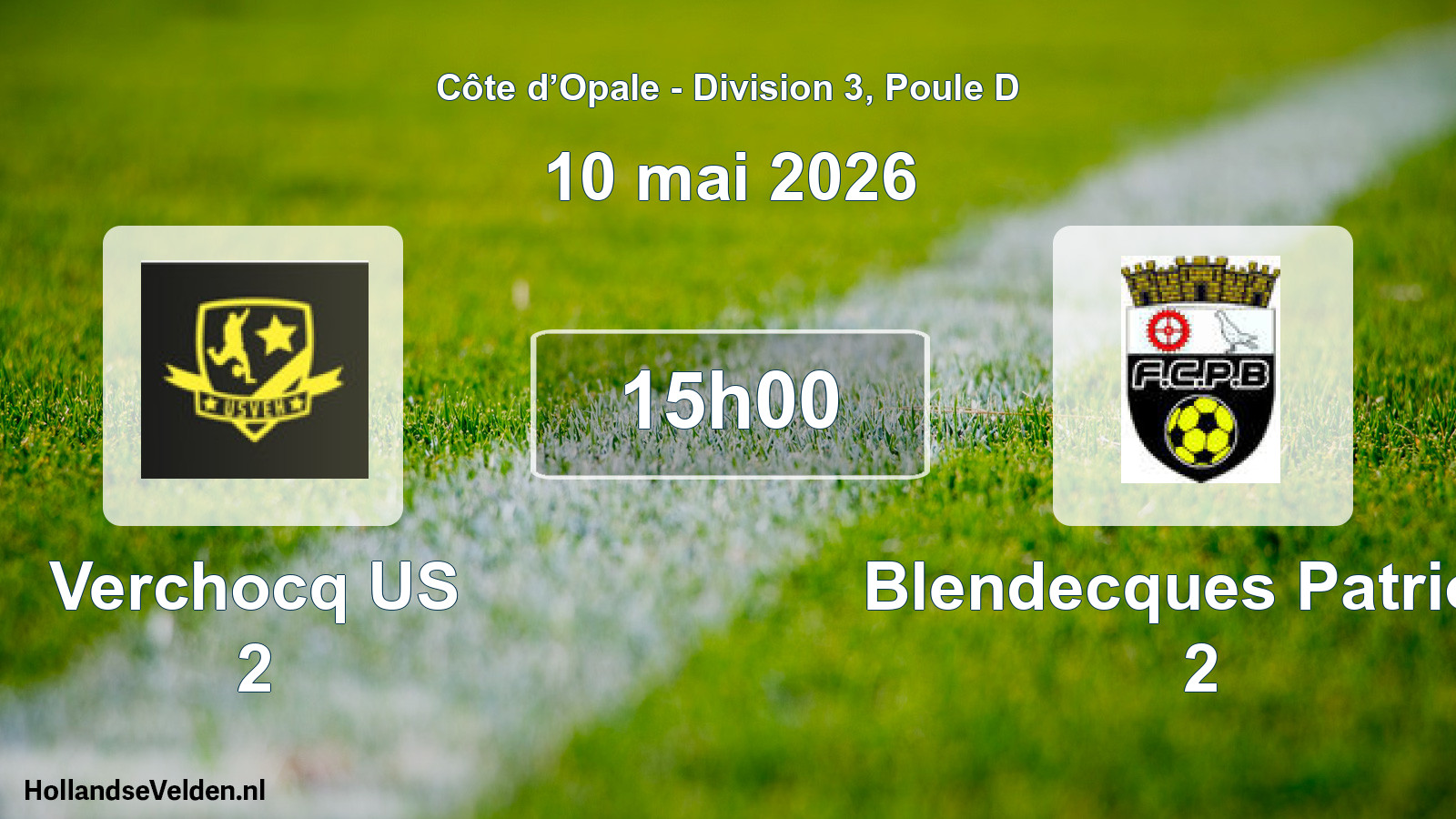 Match programmé: Verchocq US 2 - Blendecques Patriote 2 (10 mai 2026)