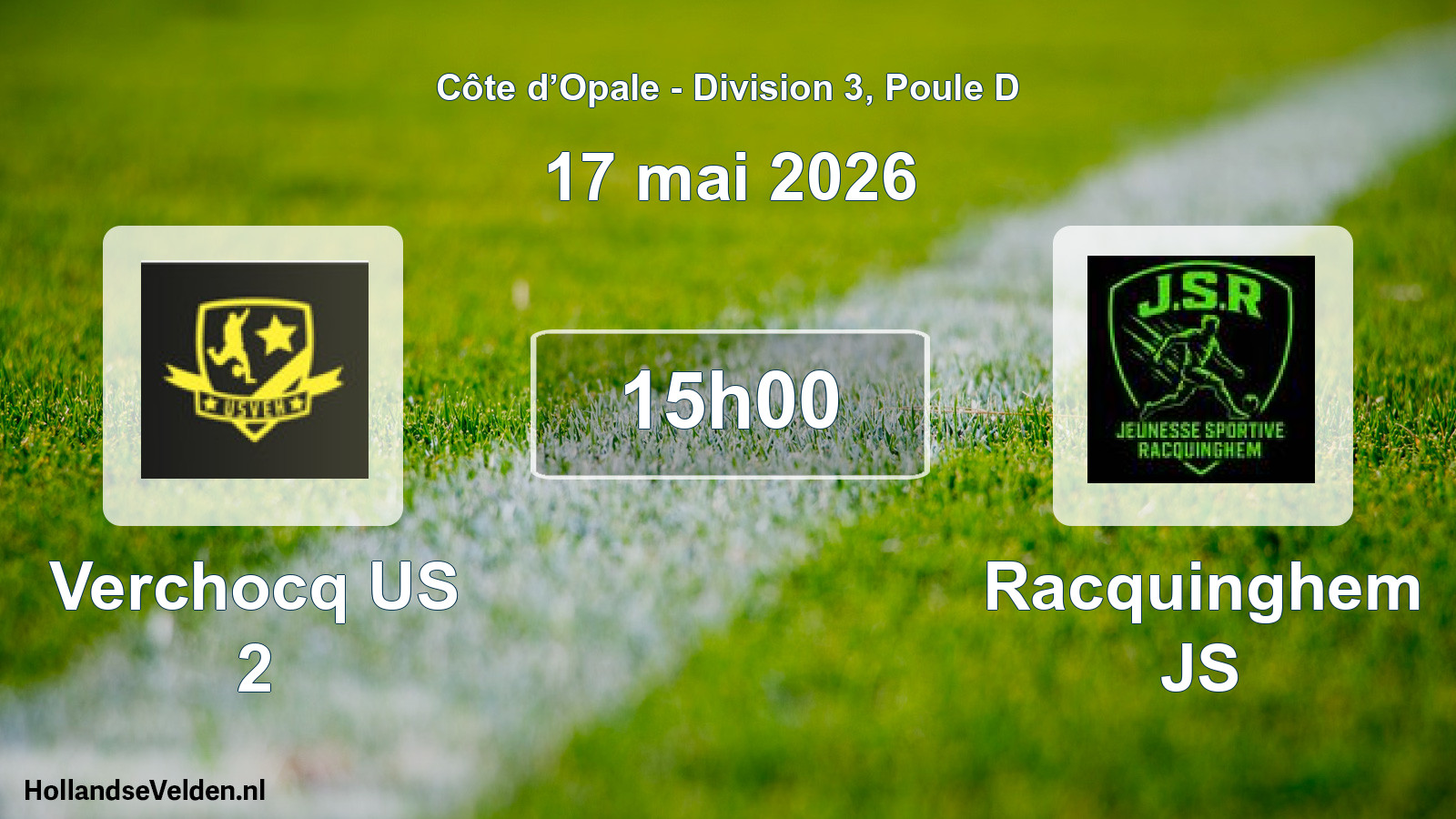 Match programmé: Verchocq US 2 - Racquinghem JS (17 mai 2026)