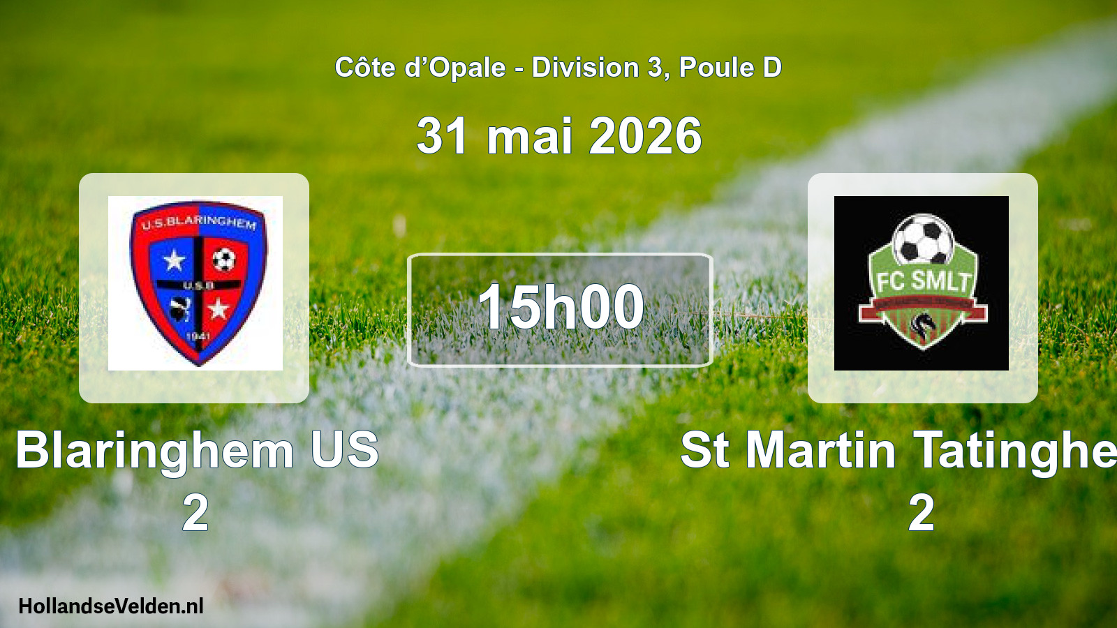Geplande wedstrijd: Blaringhem US 2 - St Martin Tatinghem 2 (31 mei 2026)