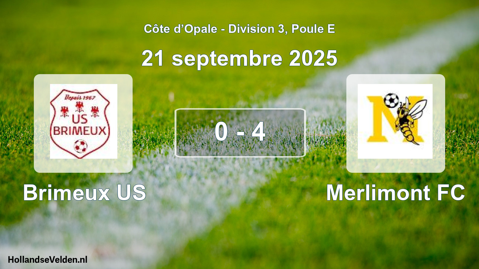 Match joué: Brimeux US - Merlimont FC 0 - 4 (21 septembre 2025)