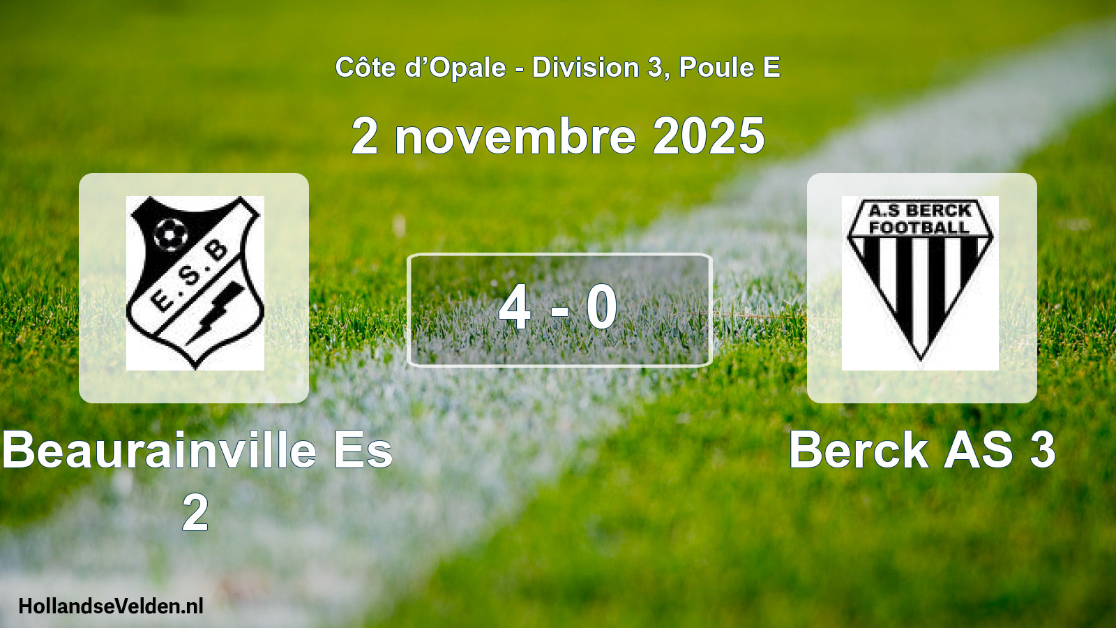 Match joué: Beaurainville Es 2 - Berck AS 3 4 - 0 (2 novembre 2025)