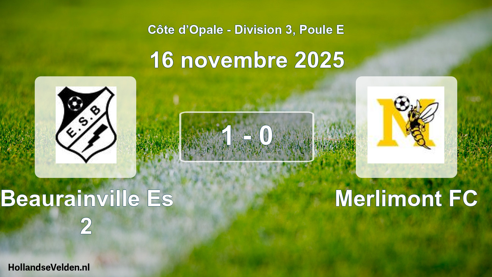 Match joué: Beaurainville Es 2 - Merlimont FC 1 - 0 (16 novembre 2025)