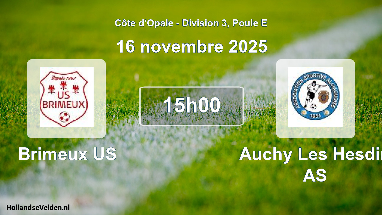 Match programmé: Brimeux US - Auchy Les Hesdin AS (16 novembre 2025)