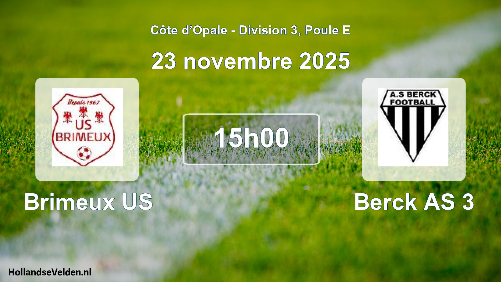 Match programmé: Brimeux US - Berck AS 3 (23 novembre 2025)