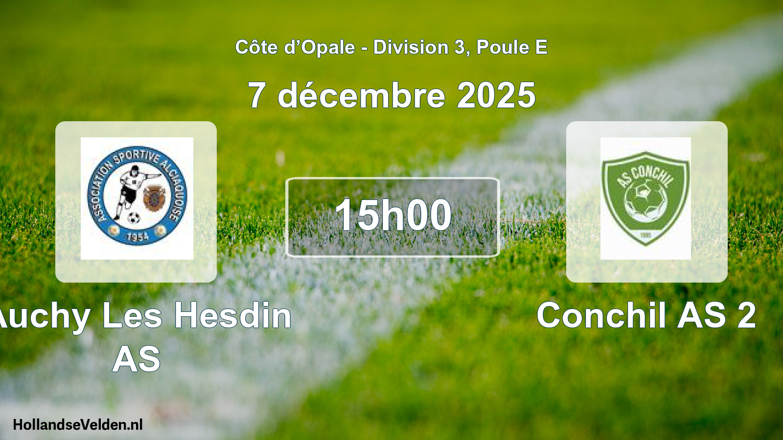 Match programmé: Auchy Les Hesdin AS - Conchil AS 2 (7 décembre 2025)