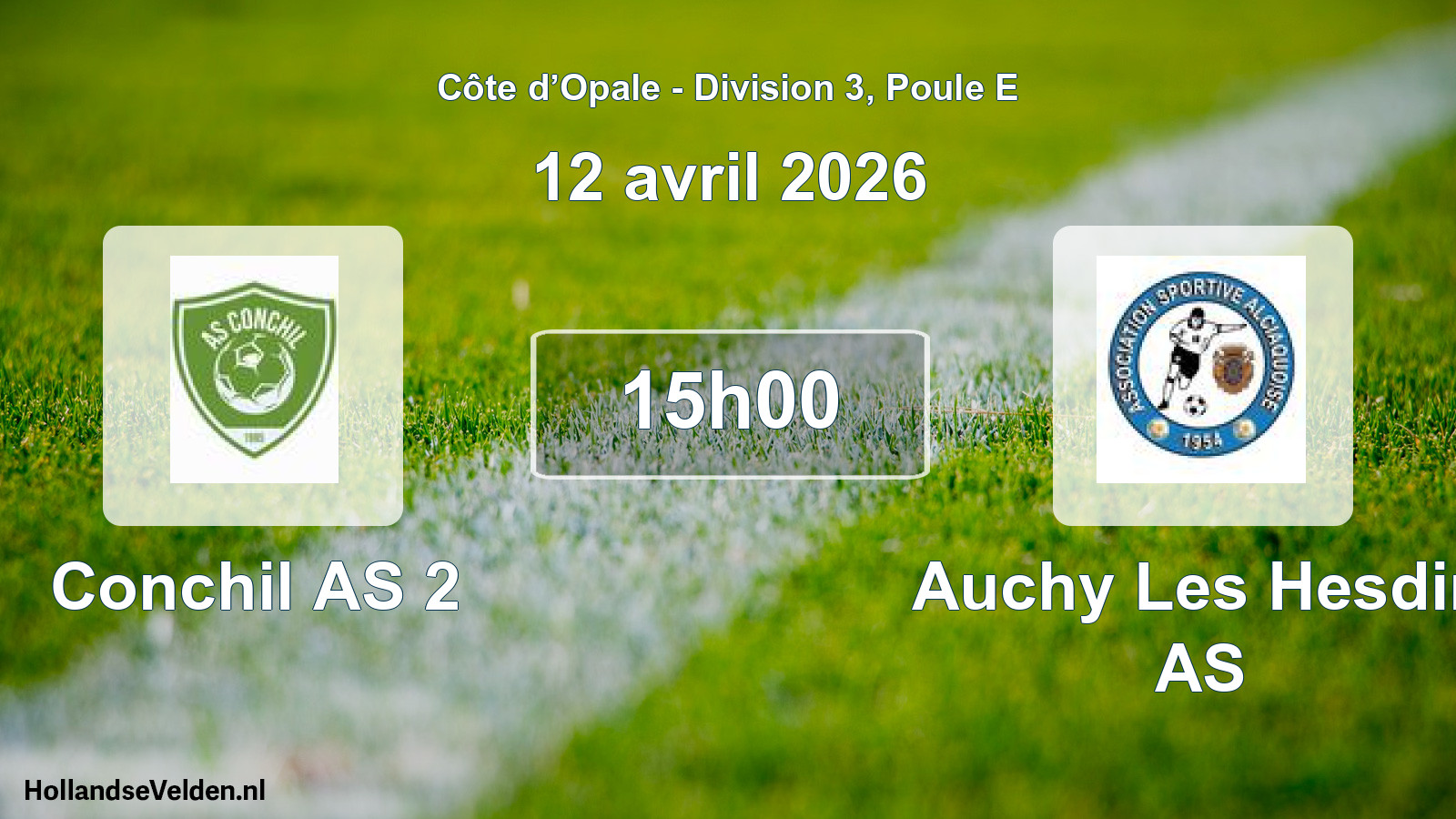 Match programmé: Conchil AS 2 - Auchy Les Hesdin AS (12 avril 2026)