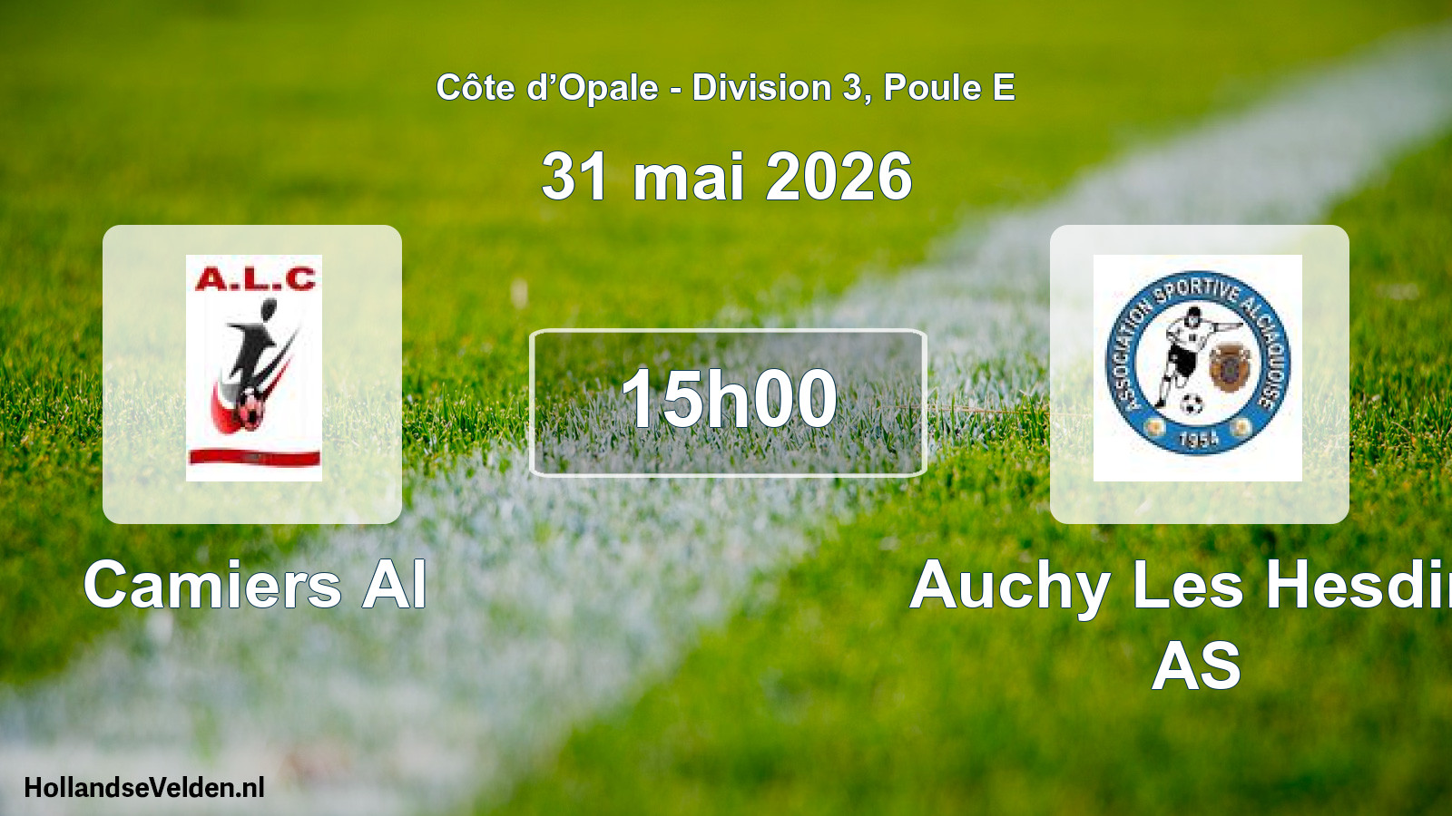 Match programmé: Camiers Al - Auchy Les Hesdin AS (31 mai 2026)