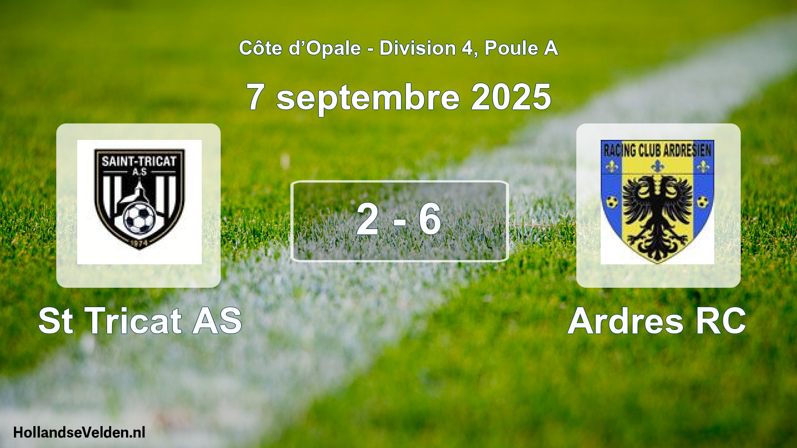 Gespeelde wedstrijd: St Tricat AS - Ardres RC 2 - 6 (7 september 2025)