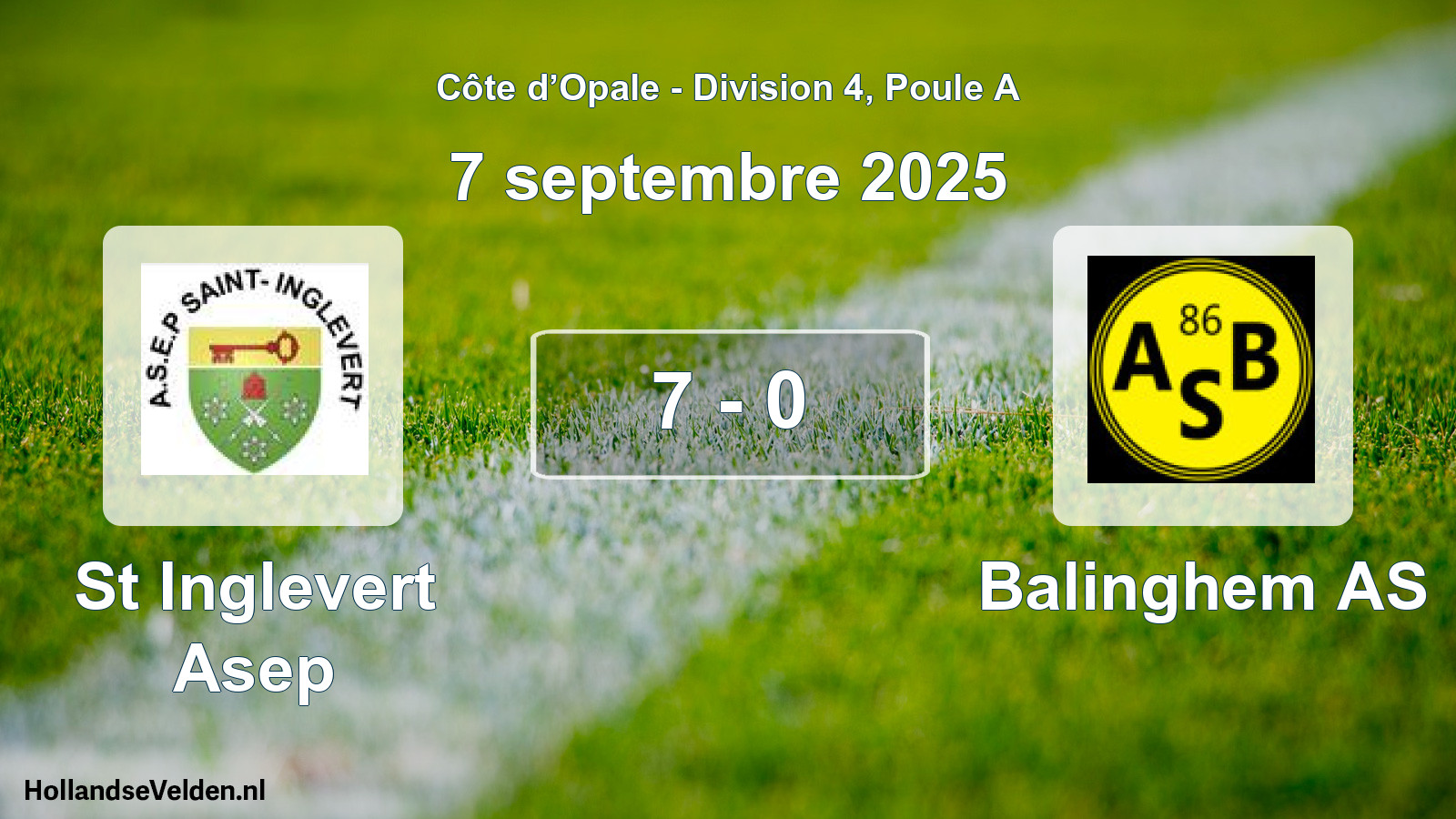 Match joué: St Inglevert Asep - Balinghem AS 7 - 0 (7 septembre 2025)