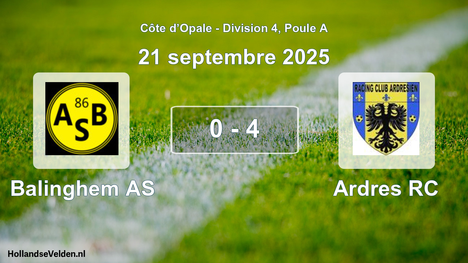 Total number of matches played: Balinghem AS - Ardres RC 0 - 4 (21 September 2025)