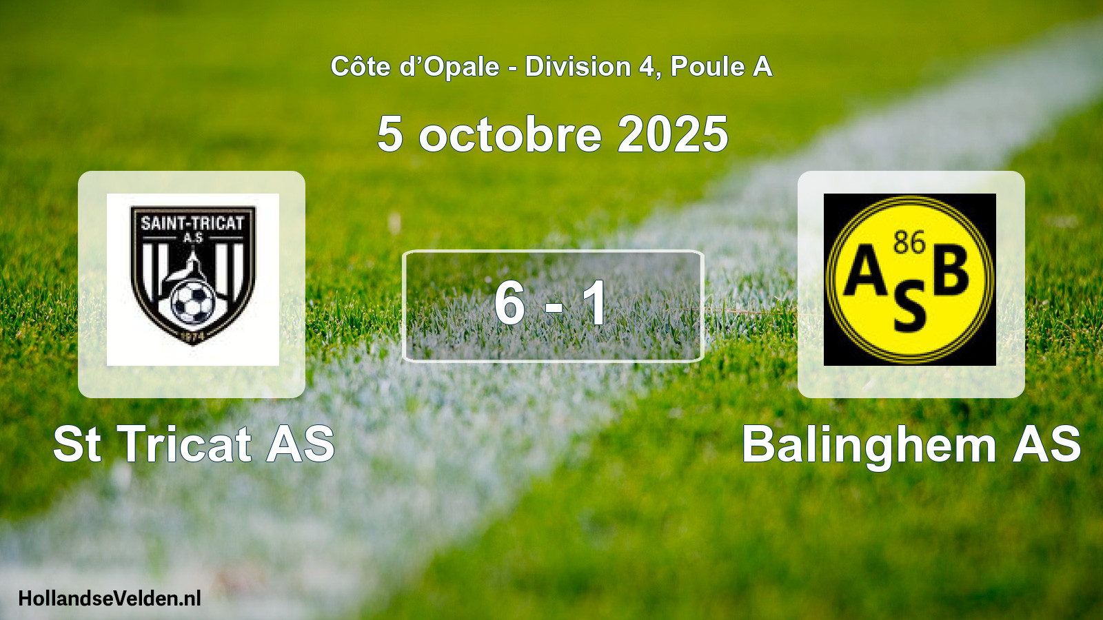 Match joué: St Tricat AS - Balinghem AS 6 - 1 (5 octobre 2025)