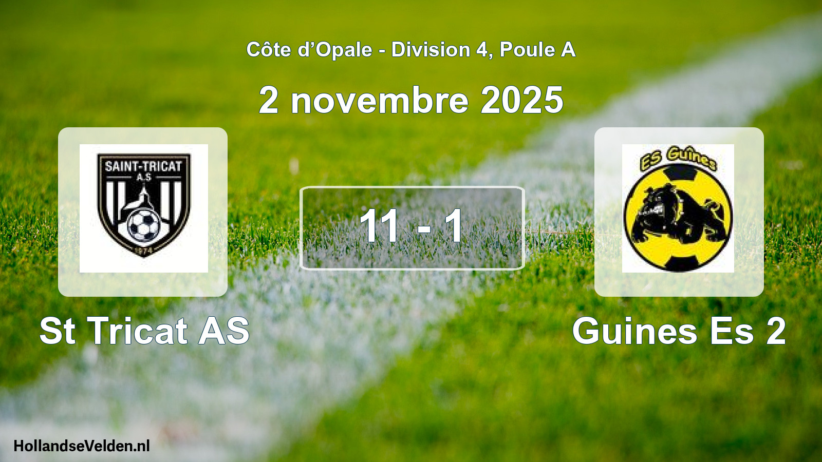 Match joué: St Tricat AS - Guines Es 2 11 - 1 (2 novembre 2025)