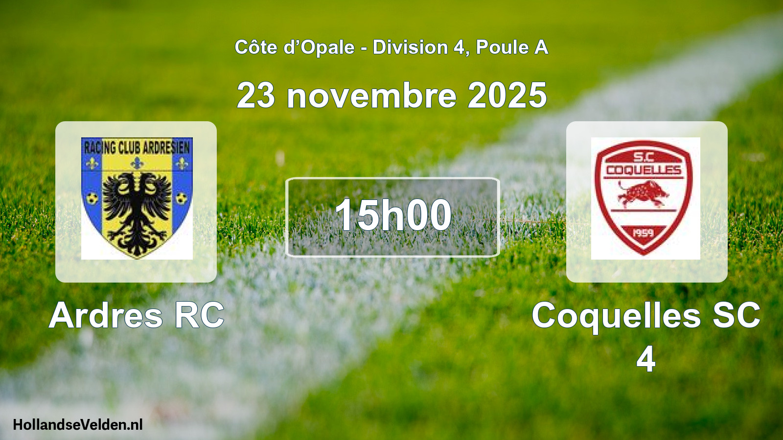 Match programmé: Ardres RC - Coquelles SC 4 (23 novembre 2025)