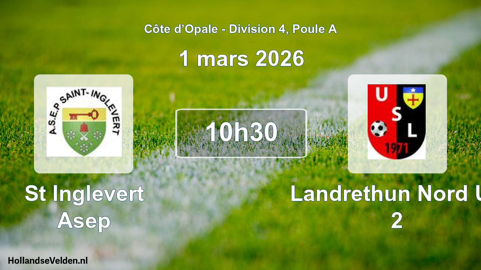 Match programmé: St Inglevert Asep - Landrethun Nord US 2 (1 mars 2026)