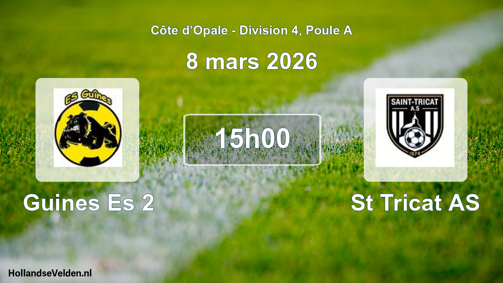 Match programmé: Guines Es 2 - St Tricat AS (8 mars 2026)
