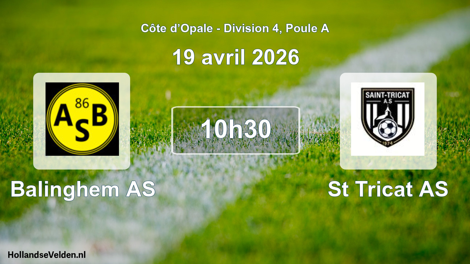 Match programmé: Balinghem AS - St Tricat AS (19 avril 2026)