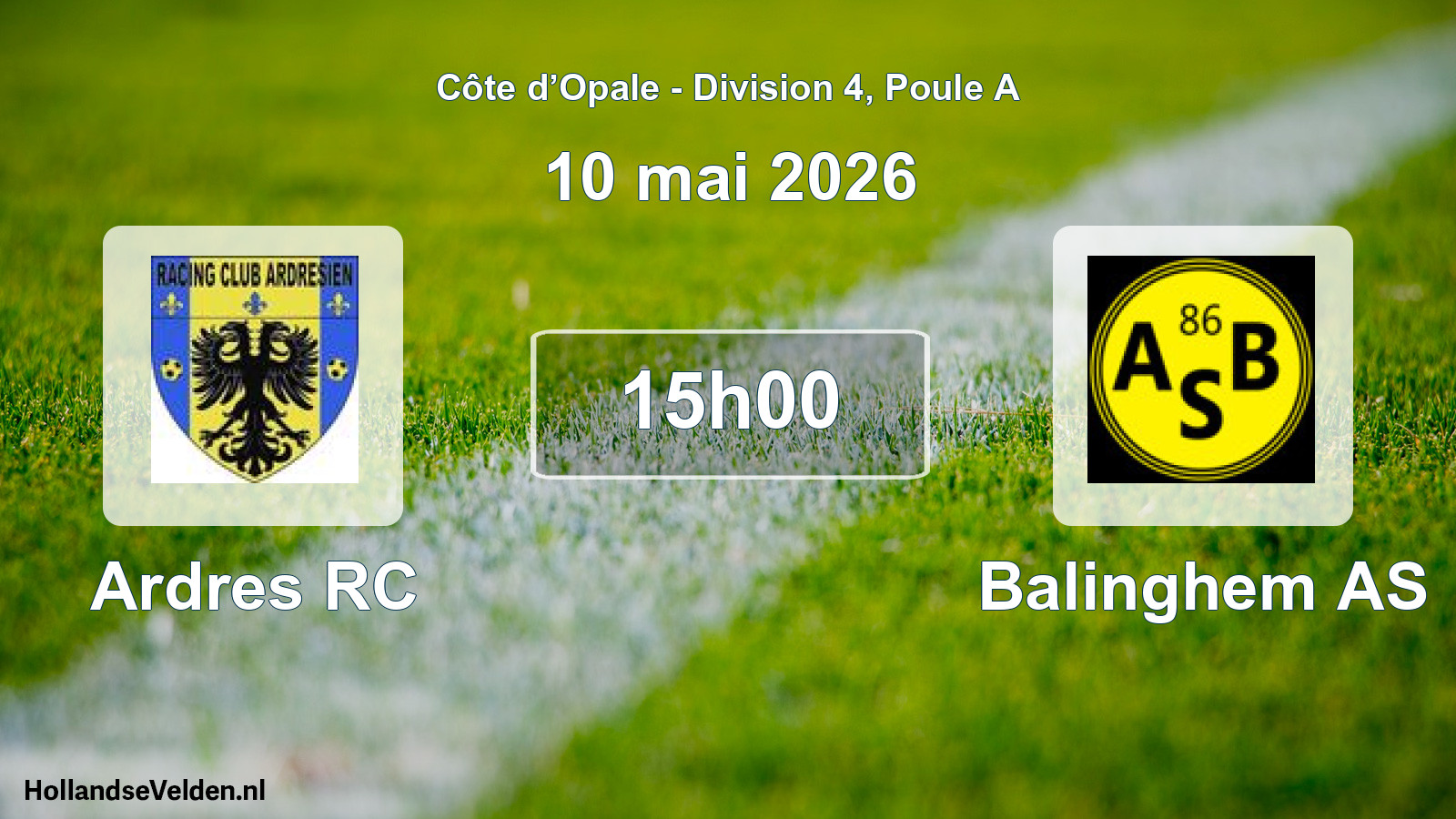 Match programmé: Ardres RC - Balinghem AS (10 mai 2026)