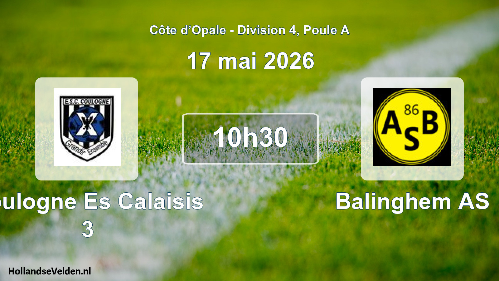 Match programmé: Coulogne Es Calaisis 3 - Balinghem AS (17 mai 2026)