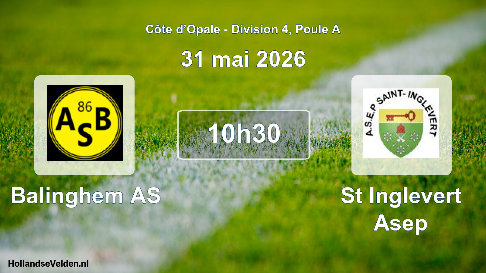 Match programmé: Balinghem AS - St Inglevert Asep (31 mai 2026)