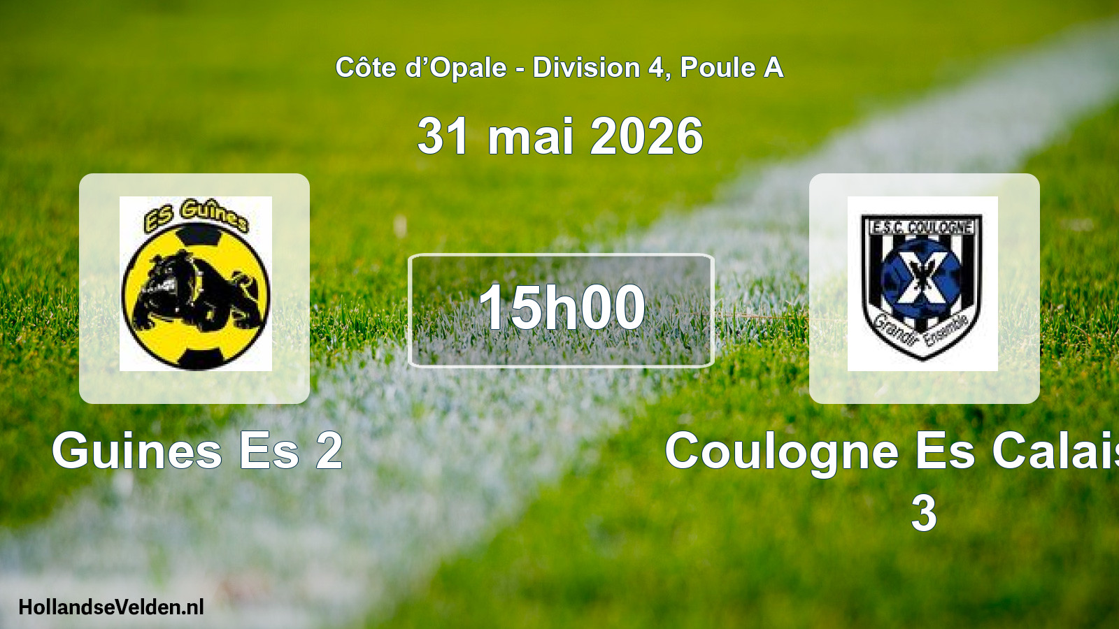 Scheduled Match: Guines Es 2 - Coulogne Es Calaisis 3 (31 May 2026)