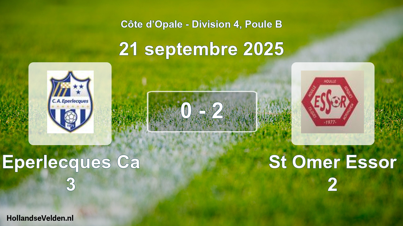 Match joué: Eperlecques Ca 3 - St Omer Essor 2 0 - 2 (21 septembre 2025)