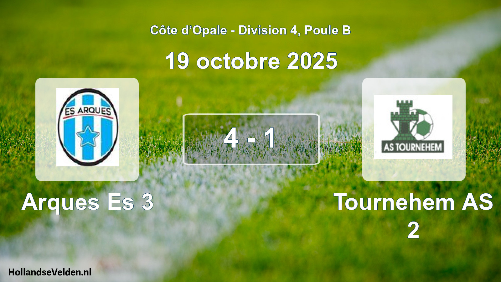 Match joué: Arques Es 3 - Tournehem AS 2 4 - 1 (19 octobre 2025)
