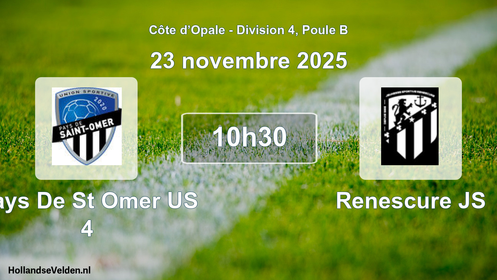 Match programmé: Pays De St Omer US 4 - Renescure JS (23 novembre 2025)