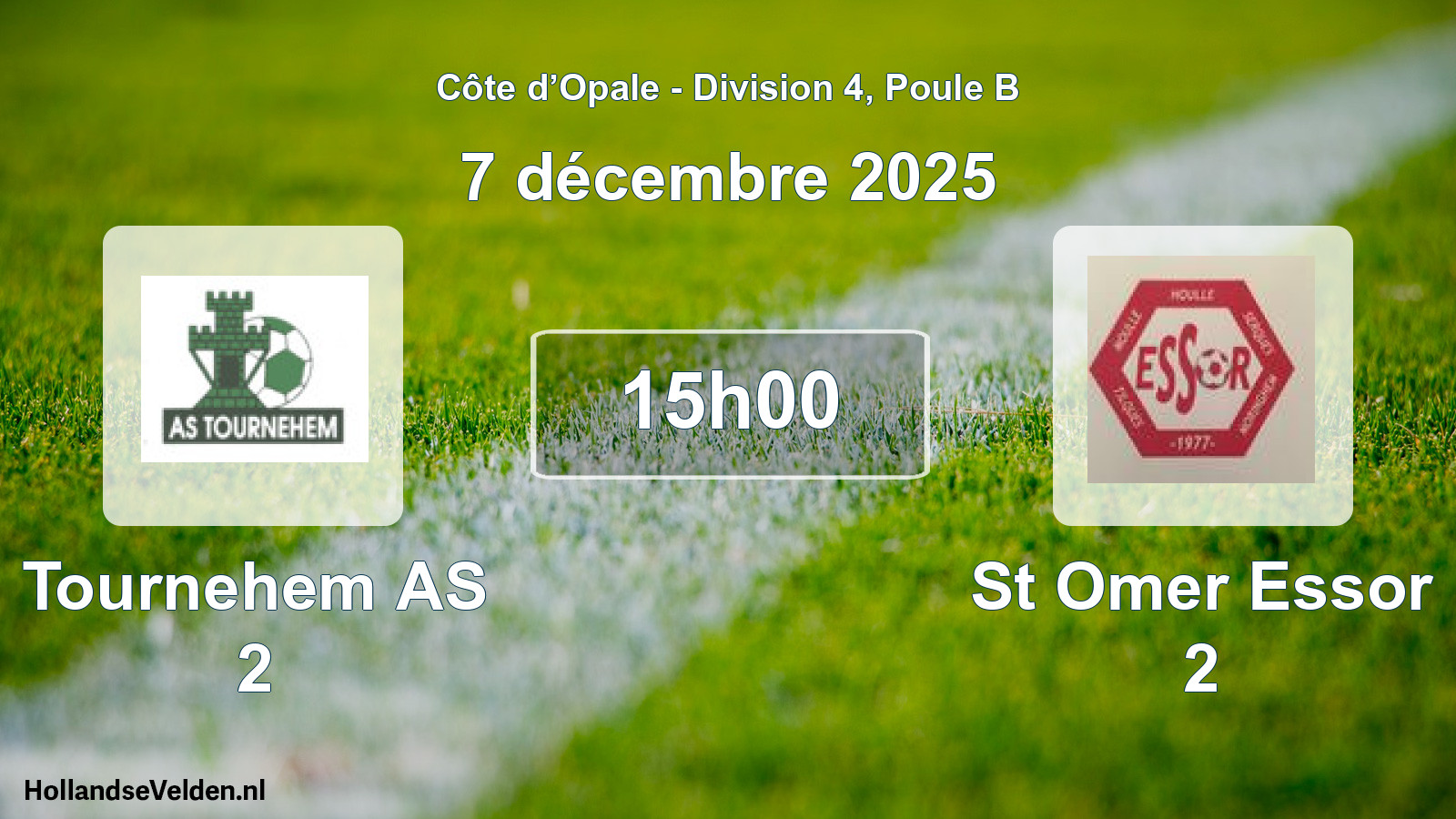 Match programmé: Tournehem AS 2 - St Omer Essor 2 (7 décembre 2025)