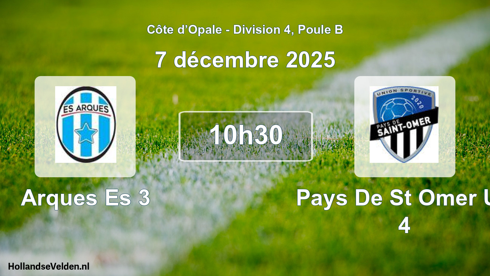Match programmé: Arques Es 3 - Pays De St Omer US 4 (7 décembre 2025)