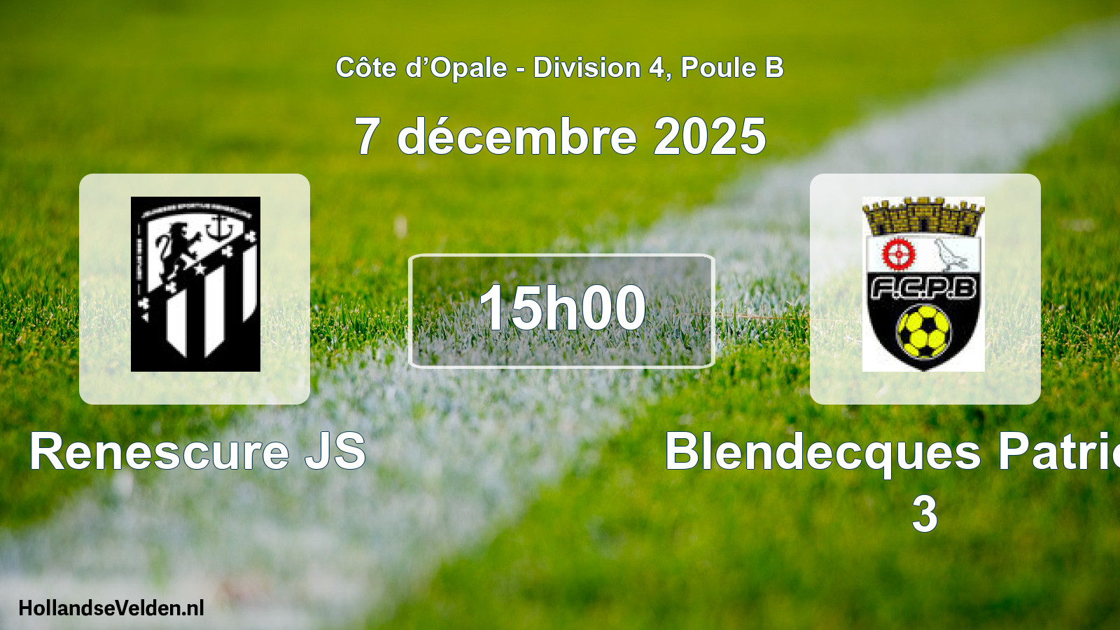 Match programmé: Renescure JS - Blendecques Patriote 3 (7 décembre 2025)