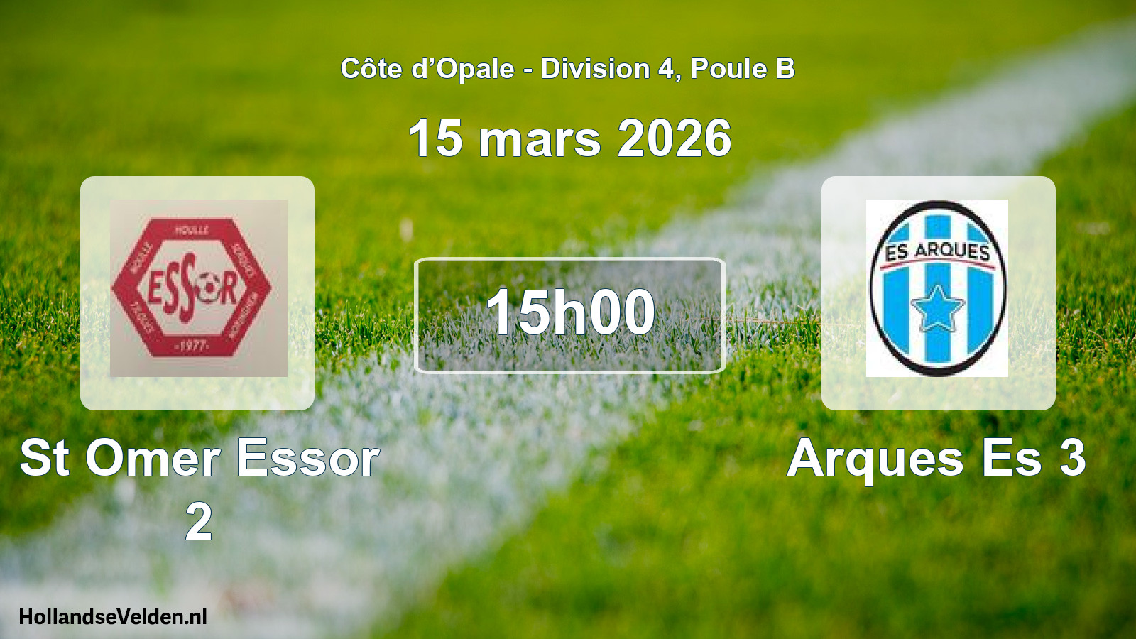 Geplande wedstrijd: St Omer Essor 2 - Arques Es 3 (15 maart 2026)