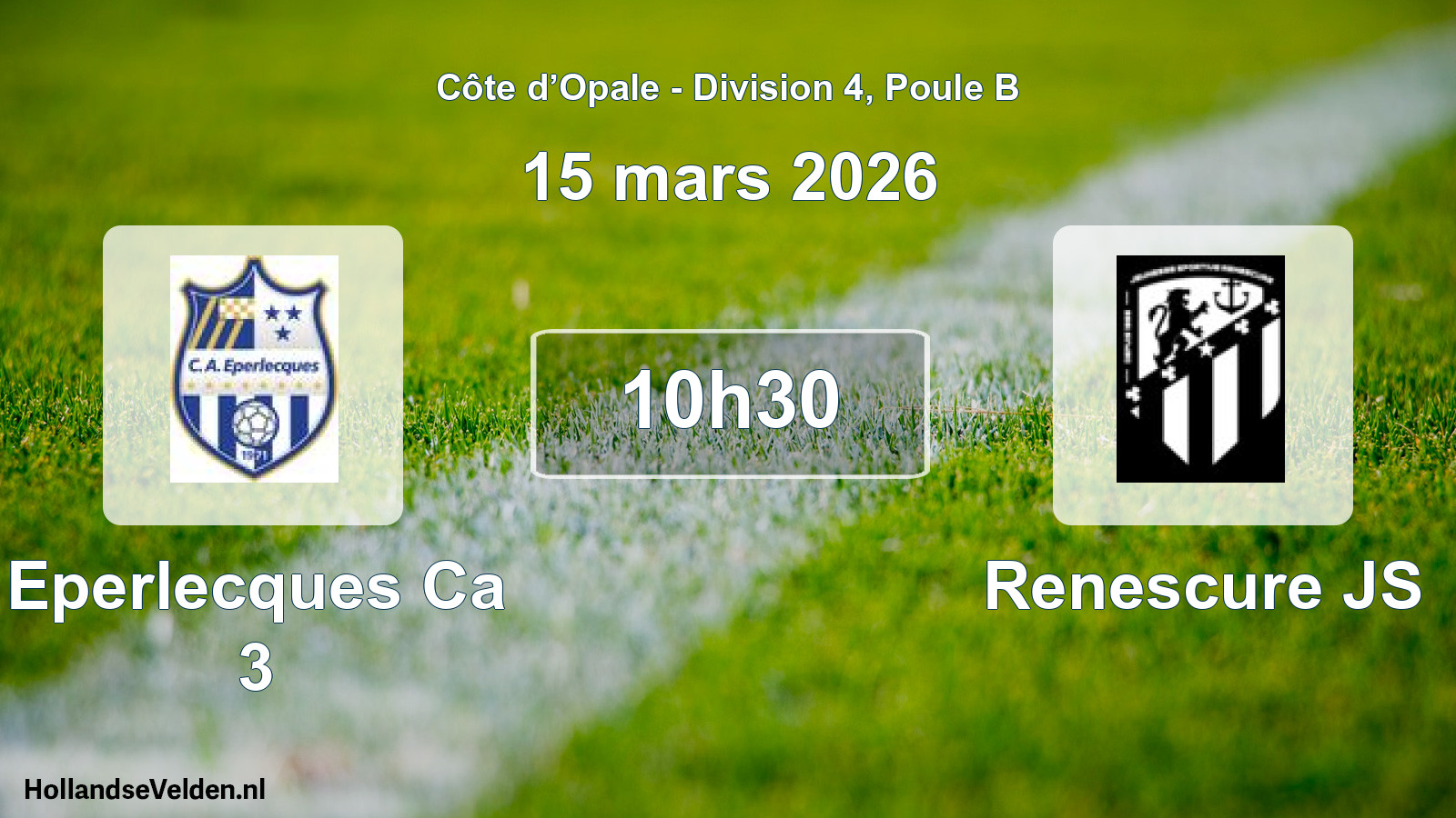 Match programmé: Eperlecques Ca 3 - Renescure JS (15 mars 2026)