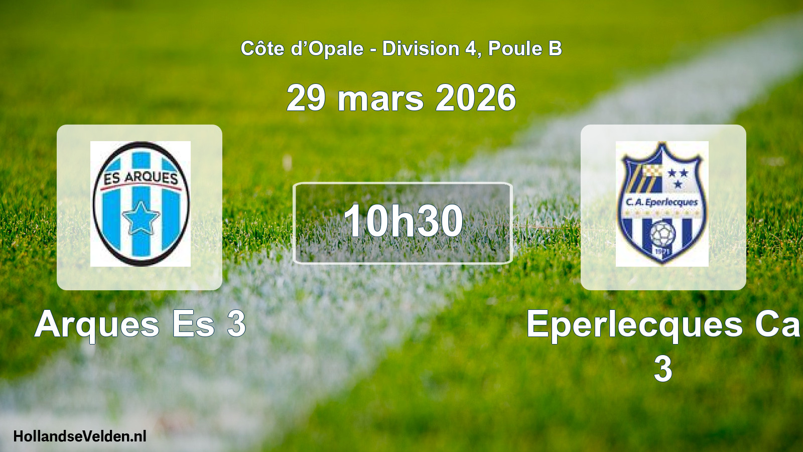 Match programmé: Arques Es 3 - Eperlecques Ca 3 (29 mars 2026)