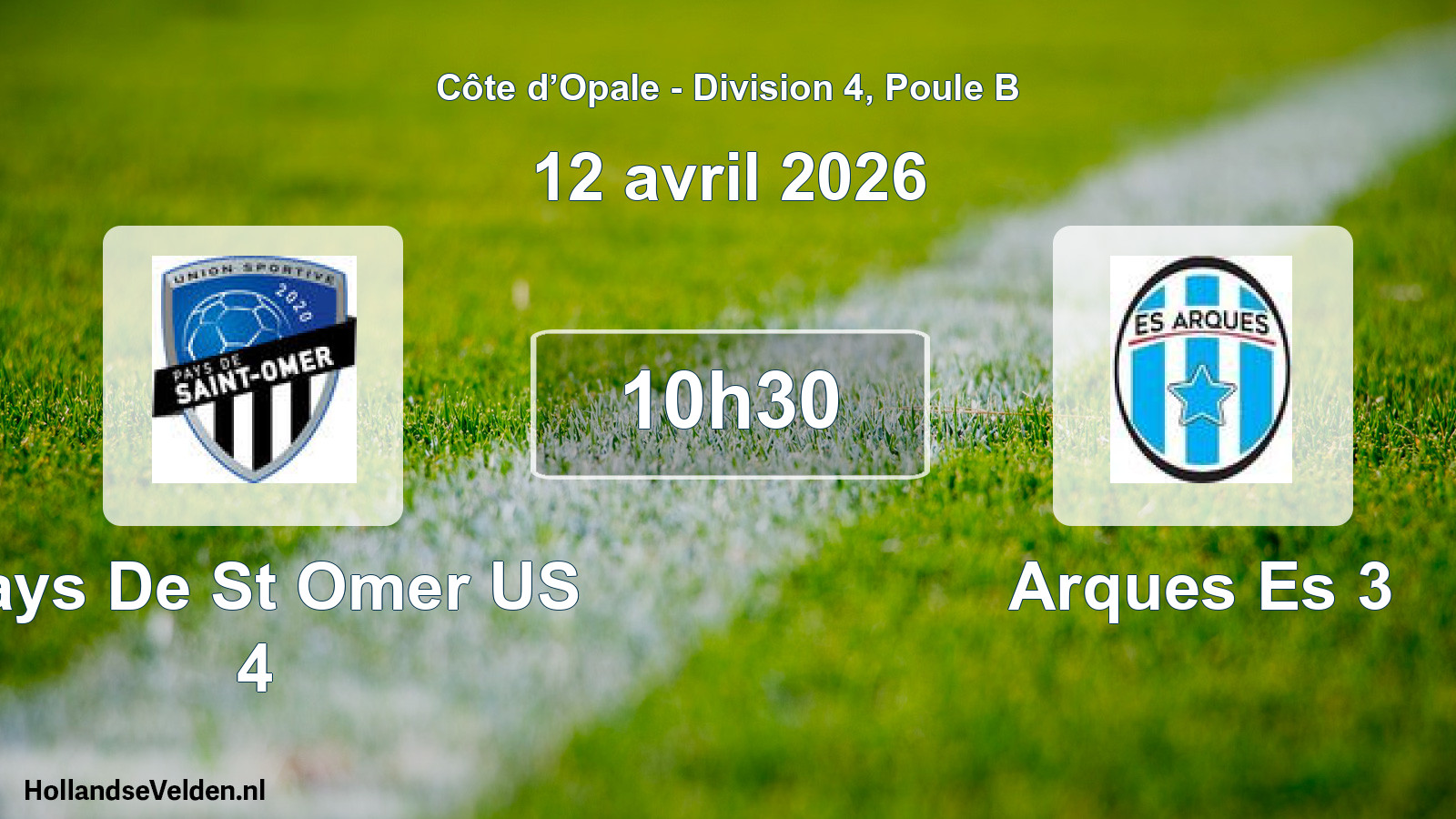 Scheduled Match: Pays De St Omer US 4 - Arques Es 3 (12 April 2026)