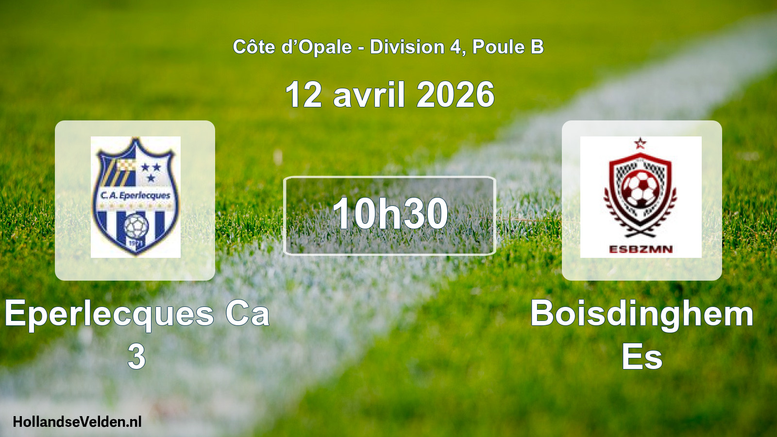 Match programmé: Eperlecques Ca 3 - Boisdinghem Es (12 avril 2026)