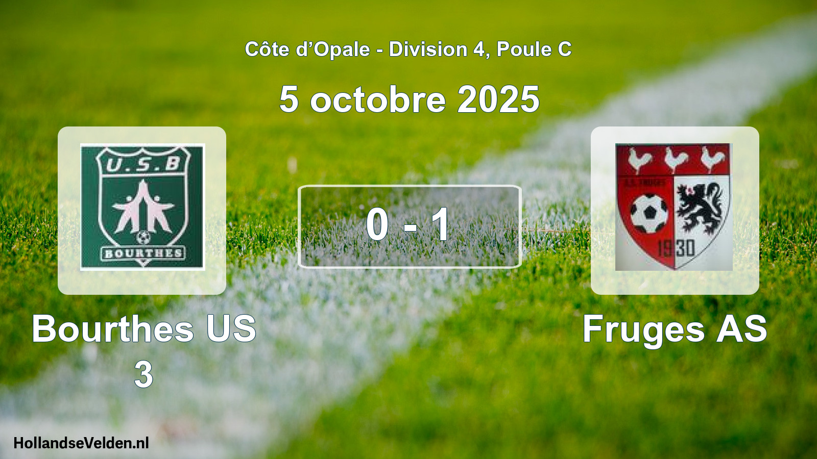 Total number of matches played: Bourthes US 3 - Fruges AS 0 - 1 (5 October 2025)