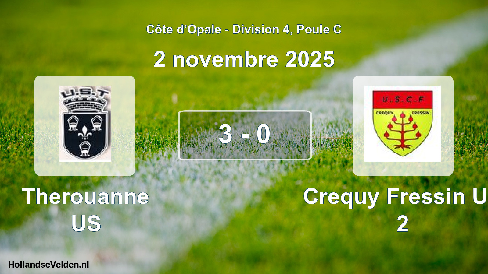 Match joué: Therouanne US - Crequy Fressin US 2 3 - 0 (2 novembre 2025)