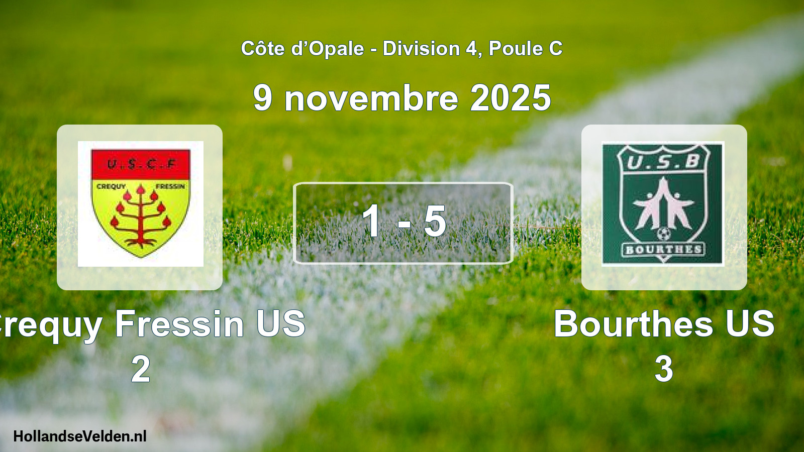 Gespeelde wedstrijd: Crequy Fressin US 2 - Bourthes US 3 1 - 5 (9 november 2025)