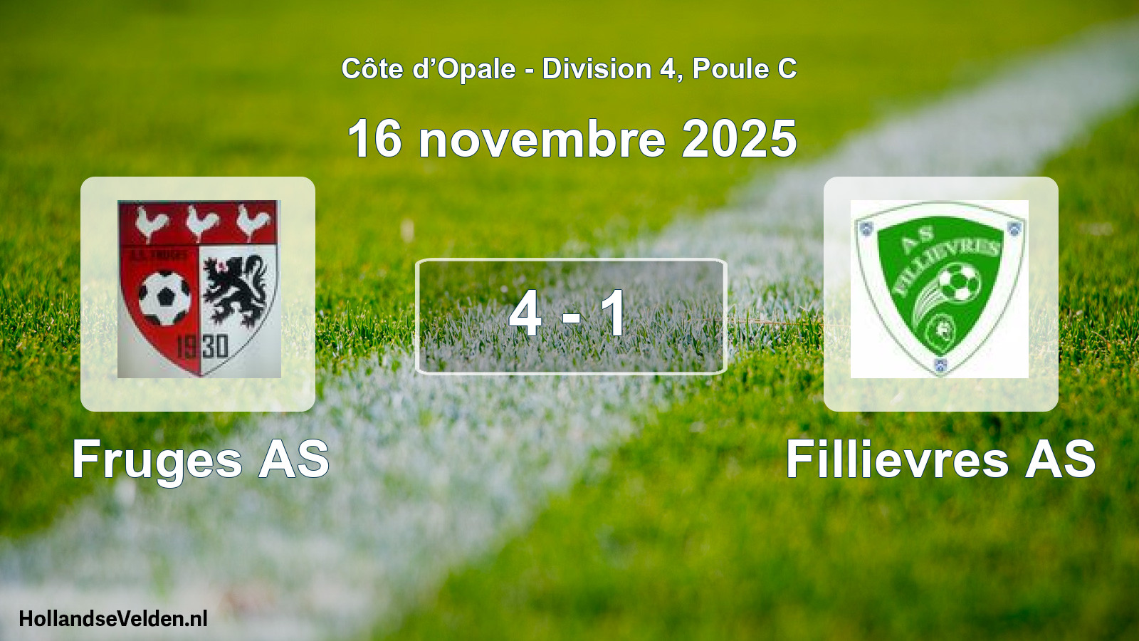 Gespeelde wedstrijd: Fruges AS - Fillievres AS 4 - 1 (16 november 2025)