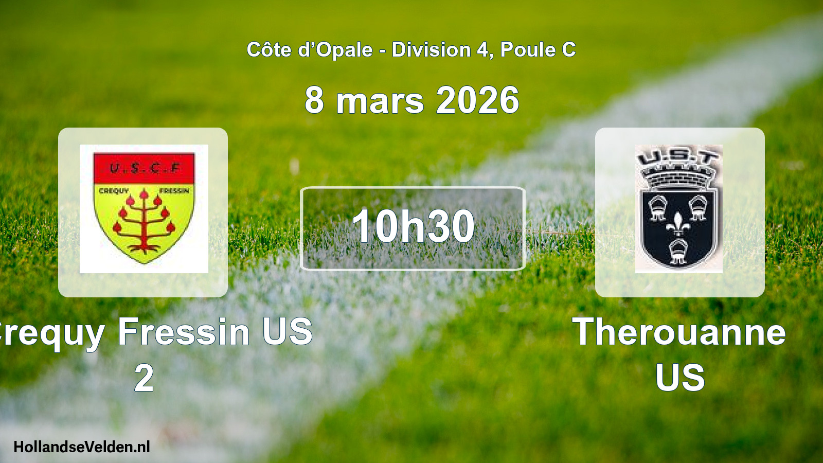 Match programmé: Crequy Fressin US 2 - Therouanne US (8 mars 2026)