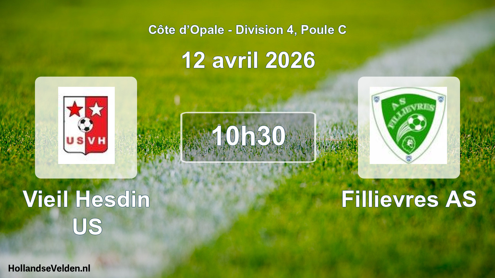 Match programmé: Vieil Hesdin US - Fillievres AS (12 avril 2026)