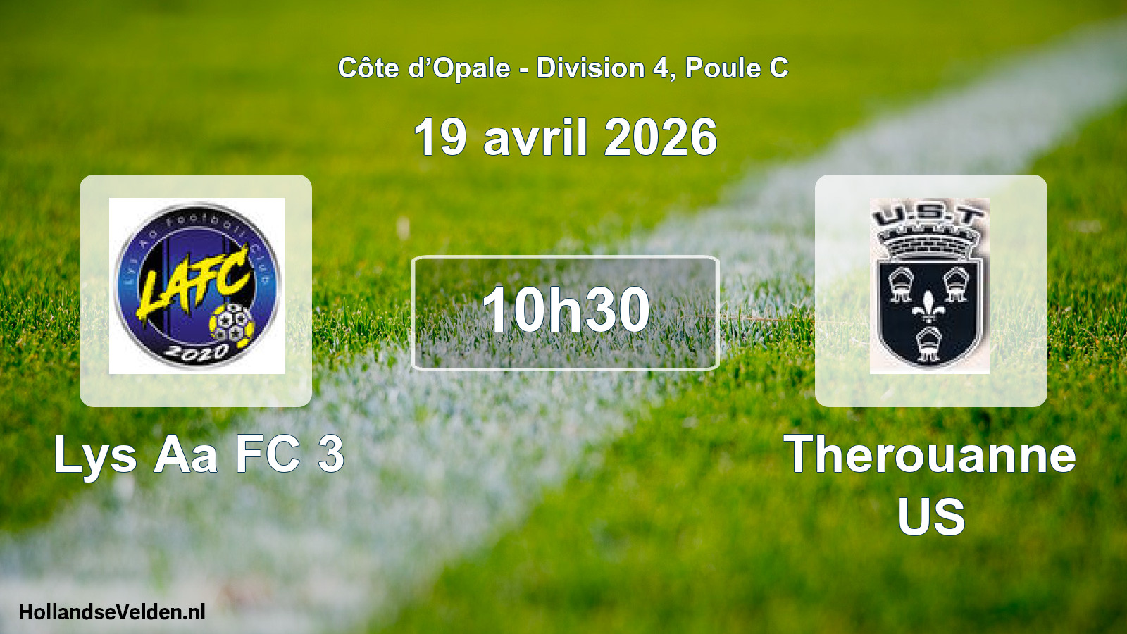 Geplande wedstrijd: Lys Aa FC 3 - Therouanne US (19 april 2026)