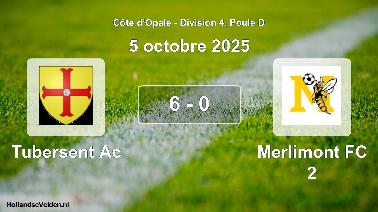 Gespeelde wedstrijd: Tubersent Ac - Merlimont FC 2 6 - 0 (5 oktober 2025)